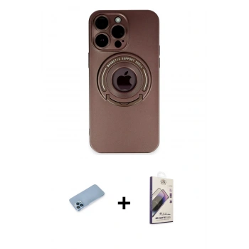 MARSİLYAN™- iPhone 13 Pro Max Kılıf Eksen Klasik Prime - Siyah Bilvis 3D Mat Cam Ekran Koruyucu + Shine Kamera Lens Koruma Cam - MI