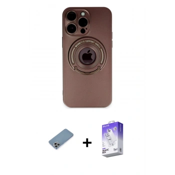 MARSİLYAN™- iPhone 13 Pro Max Kılıf Eksen Klasik Prime - Siyah Bilvis 5in1 3D Magic Cam Ekran Koruyucu + Shine Kamera Lens Koruma Cam - GI