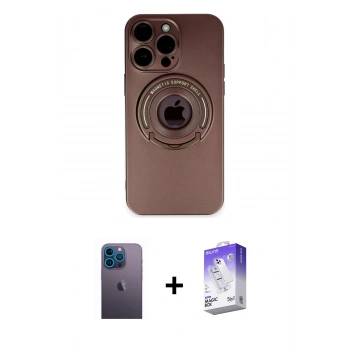 MARSİLYAN™- iPhone 13 Pro Max Kılıf Eksen Klasik Prime - Siyah Bilvis 5in1 3D Magic Cam Ekran Koruyucu + Neon Fosforlu Kamera Lens - MI