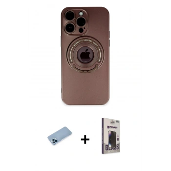 MARSİLYAN™- iPhone 13 Pro Max Kılıf Eksen Klasik Prime - Siyah Bilvis Hayalet Cam Ekran Koruyucu + Shine Kamera Lens Koruma Cam - MI