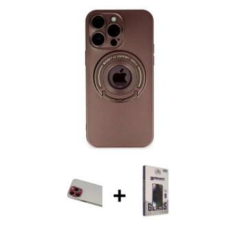 MARSİLYAN™- iPhone 13 Pro Max Kılıf Eksen Klasik Prime - Siyah Bilvis Hayalet Cam Ekran Koruyucu + Rainbow Kamera Lens Koruma Cam - KI