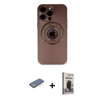 MARSİLYAN™- iPhone 13 Pro Max Kılıf Eksen Klasik Prime - Siyah Bilvis Hayalet Cam Ekran Koruyucu + Renkli Kamera Lens Koruma Cam - YL