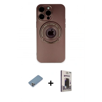MARSİLYAN™- iPhone 13 Pro Max Kılıf Eksen Klasik Prime - Siyah Bilvis Hayalet Cam Ekran Koruyucu + Shine Kamera Lens Koruma Cam - GI
