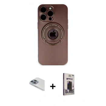 MARSİLYAN™- iPhone 13 Pro Max Kılıf Eksen Klasik Prime - Siyah Bilvis Hayalet Cam Ekran Koruyucu + Pers Alüminyum Kamera Lens - SABE