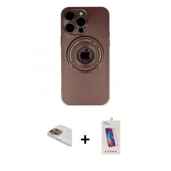 MARSİLYAN™- iPhone 13 Pro Max Kılıf Eksen Klasik Prime - Siyah Joko 5D Cam + Pers Alüminyum Kamera Lens - GD
