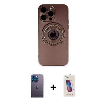 MARSİLYAN™- iPhone 13 Pro Max Kılıf Eksen Klasik Prime - Siyah Joko 5D Cam + Neon Fosforlu Kamera Lens - MI