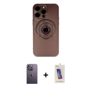 MARSİLYAN™- iPhone 13 Pro Max Kılıf Eksen Klasik Prime - Siyah Joko 5D Cam + Neon Fosforlu Kamera Lens - BZ