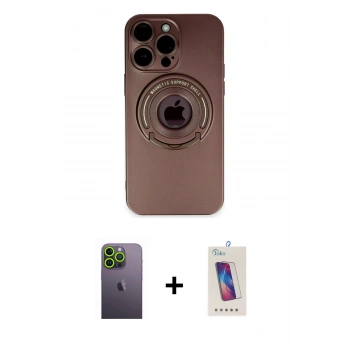 MARSİLYAN™- iPhone 13 Pro Max Kılıf Eksen Klasik Prime - Siyah Joko 5D Cam + Neon Fosforlu Kamera Lens - YL