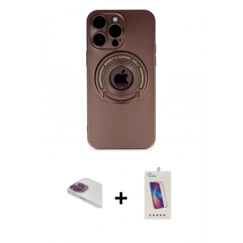 MARSİLYAN™- iPhone 13 Pro Max Kılıf Eksen Klasik Prime - Siyah Joko 5D Cam + Pers Alüminyum Kamera Lens - GI