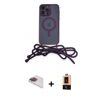MARSİLYAN™- iPhone 13 Pro Max Kılıf Eksen Özel Seri - Şeffaf Maxco Cam Ekran Koruyucu + Pers Alüminyum Kamera Lens - GI