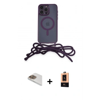 MARSİLYAN™- iPhone 13 Pro Max Kılıf Eksen Özel Seri - Şeffaf Maxco Cam Ekran Koruyucu + Pers Alüminyum Kamera Lens - GD