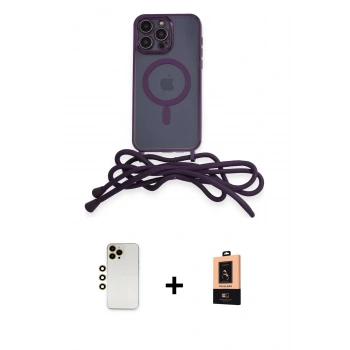 MARSİLYAN™- iPhone 13 Pro Max Kılıf Eksen Özel Seri - Şeffaf Maxco Cam Ekran Koruyucu + Shine Kamera Lens - GD