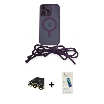 MARSİLYAN™- iPhone 13 Pro Max Kılıf Eksen Özel Seri - Şeffaf Pasifik Cam Ekran Koruyucu + Raze Metal Kamera Lens - GD