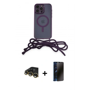 MARSİLYAN™- iPhone 13 Pro Max Kılıf Eksen Özel Seri - Siyah 3D Antistatik Hayalet Cam Ekran Koruyucu + Raze Metal Kamera Lens - GD