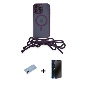 MARSİLYAN™- iPhone 13 Pro Max Kılıf Eksen Özel Seri - Siyah 3D Antistatik Hayalet Cam Ekran Koruyucu + Shine Kamera Lens Koruma Cam - MI