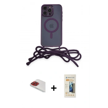 MARSİLYAN™- iPhone 13 Pro Max Kılıf Eksen Özel Seri - Siyah 6D Mat Seramik Hayalet Nano Ekran Koruyucu + Pers Alüminyum Kamera Lens - KI
