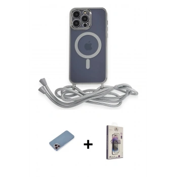 MARSİLYAN™- iPhone 13 Pro Max Kılıf Eksen Özel Seri - Siyah Bilvis 3D Cam Ekran Koruyucu + Shine Kamera Lens Koruma Cam - PE