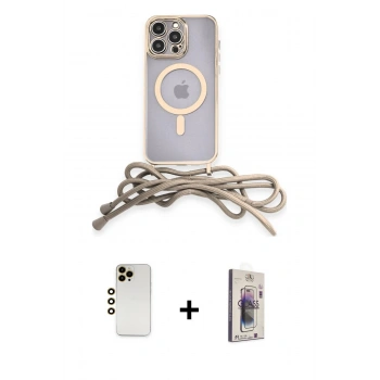 MARSİLYAN™- iPhone 13 Pro Max Kılıf Eksen Özel Seri - Siyah Bilvis 3D Cam Ekran Koruyucu + Shine Kamera Lens - GD