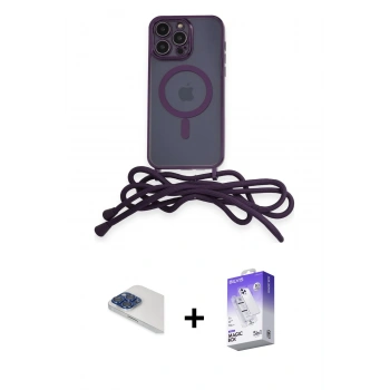 MARSİLYAN™- iPhone 13 Pro Max Kılıf Eksen Özel Seri - Siyah Bilvis 5in1 3D Magic Cam Ekran Koruyucu + Pers Alüminyum Kamera Lens - LT