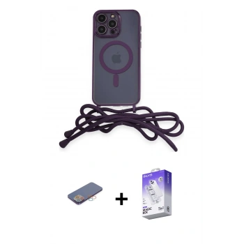 MARSİLYAN™- iPhone 13 Pro Max Kılıf Eksen Özel Seri - Siyah Bilvis 5in1 3D Magic Cam Ekran Koruyucu + Renkli Kamera Lens Koruma Cam - PE