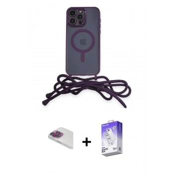 MARSİLYAN™- iPhone 13 Pro Max Kılıf Eksen Özel Seri - Siyah Bilvis 5in1 3D Magic Cam Ekran Koruyucu + Pers Alüminyum Kamera Lens - GI