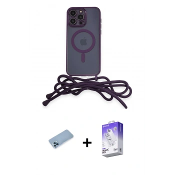MARSİLYAN™- iPhone 13 Pro Max Kılıf Eksen Özel Seri - Siyah Bilvis 5in1 3D Magic Cam Ekran Koruyucu + Shine Kamera Lens Koruma Cam - MI