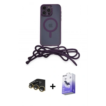 MARSİLYAN™- iPhone 13 Pro Max Kılıf Eksen Özel Seri - Siyah Bilvis 5in1 5D Magic Hayalet Cam Ekran Koruyucu + Raze Metal Kamera Lens - GD