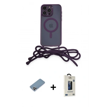 MARSİLYAN™- iPhone 13 Pro Max Kılıf Eksen Özel Seri - Siyah Bilvis Hayalet Cam Ekran Koruyucu + Shine Kamera Lens Koruma Cam - GI