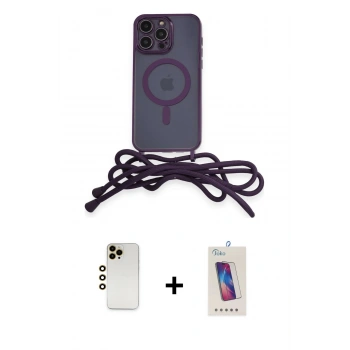 MARSİLYAN™- iPhone 13 Pro Max Kılıf Eksen Özel Seri - Siyah Joko 5D Cam + Shine Kamera Lens - GD