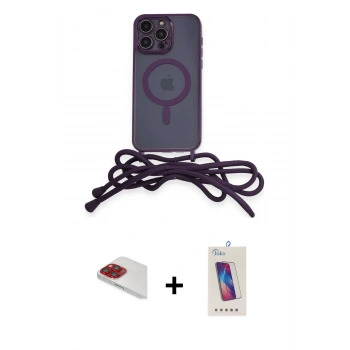 MARSİLYAN™- iPhone 13 Pro Max Kılıf Eksen Özel Seri - Siyah Joko 5D Cam + Pers Alüminyum Kamera Lens - KI