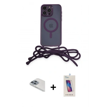 MARSİLYAN™- iPhone 13 Pro Max Kılıf Eksen Özel Seri - Siyah Joko 5D Cam + Pers Alüminyum Kamera Lens - SABE