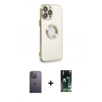MARSİLYAN™- iPhone 13 Pro Max Kılıf İz Form Serisi - Şeffaf 360 Full Body Arka Koruyucu + Neon Fosforlu Kamera Lens - BZ