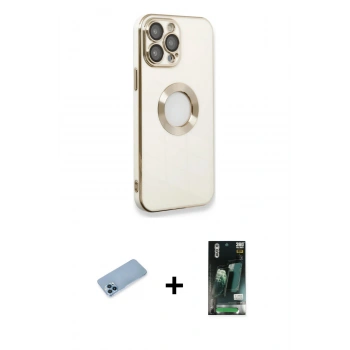 MARSİLYAN™- iPhone 13 Pro Max Kılıf İz Form Serisi - Şeffaf 360 Full Body Arka Koruyucu + Shine Kamera Lens Koruma Cam - MI