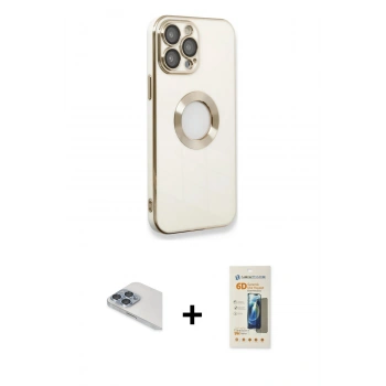 MARSİLYAN™- iPhone 13 Pro Max Kılıf İz Form Serisi - Siyah 6D Mat Seramik Hayalet Nano Ekran Koruyucu + Pers Alüminyum Kamera Lens - SABE