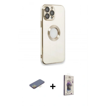MARSİLYAN™- iPhone 13 Pro Max Kılıf İz Form Serisi - Siyah Bilvis 3D Cam Ekran Koruyucu + Renkli Kamera Lens Koruma Cam - SI