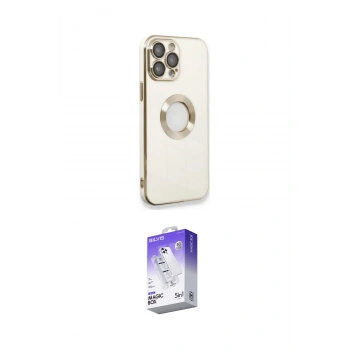 MARSİLYAN™- iPhone 13 Pro Max Kılıf İz Form Serisi - Siyah Bilvis 5in1 3D Magic Cam Ekran Koruyucu