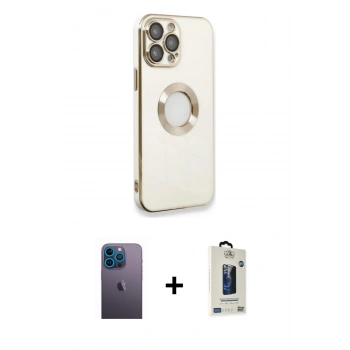 MARSİLYAN™- iPhone 13 Pro Max Kılıf İz Form Serisi - Siyah Bilvis Hayalet Cam Ekran Koruyucu + Neon Fosforlu Kamera Lens - MI