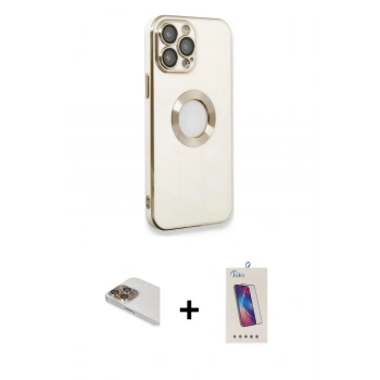 MARSİLYAN™- iPhone 13 Pro Max Kılıf İz Form Serisi - Siyah Joko 5D Cam + Pers Alüminyum Kamera Lens - GD