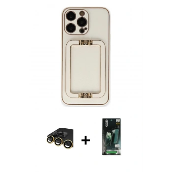 MARSİLYAN™- iPhone 13 Pro Max Kılıf Kozmos Minimal Prime - Şeffaf 360 Full Body Arka Koruyucu + Raze Metal Kamera Lens - GD