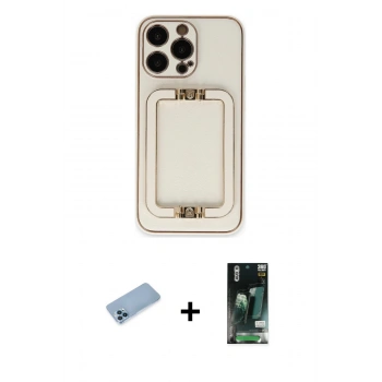 MARSİLYAN™- iPhone 13 Pro Max Kılıf Kozmos Minimal Prime - Şeffaf 360 Full Body Arka Koruyucu + Shine Kamera Lens Koruma Cam - MI