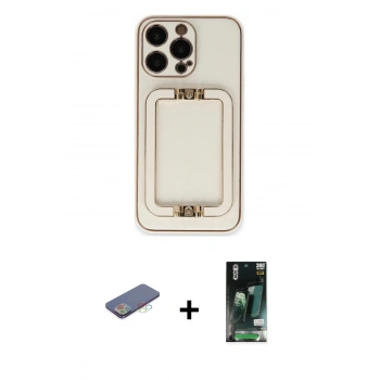 MARSİLYAN™- iPhone 13 Pro Max Kılıf Kozmos Minimal Prime - Şeffaf 360 Full Body Arka Koruyucu + Renkli Kamera Lens Koruma Cam - MI