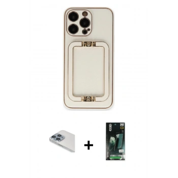 MARSİLYAN™- iPhone 13 Pro Max Kılıf Kozmos Minimal Prime - Şeffaf 360 Full Body Arka Koruyucu + Pers Alüminyum Kamera Lens - SABE