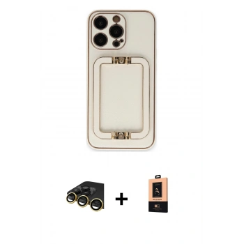 MARSİLYAN™- iPhone 13 Pro Max Kılıf Kozmos Minimal Prime - Şeffaf Maxco Cam Ekran Koruyucu + Raze Metal Kamera Lens - GD