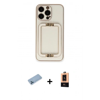 MARSİLYAN™- iPhone 13 Pro Max Kılıf Kozmos Minimal Prime - Şeffaf Maxco Cam Ekran Koruyucu + Shine Kamera Lens Koruma Cam - MI