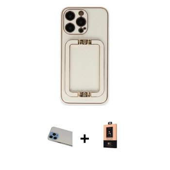 MARSİLYAN™- iPhone 13 Pro Max Kılıf Kozmos Minimal Prime - Şeffaf Maxco Cam Ekran Koruyucu + Rainbow Kamera Lens Koruma Cam - MI