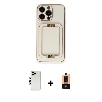 MARSİLYAN™- iPhone 13 Pro Max Kılıf Kozmos Minimal Prime - Şeffaf Maxco Cam Ekran Koruyucu + Shine Kamera Lens - GD