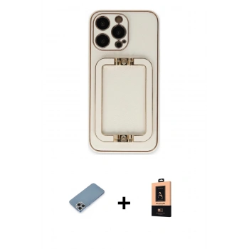 MARSİLYAN™- iPhone 13 Pro Max Kılıf Kozmos Minimal Prime - Şeffaf Maxco Cam Ekran Koruyucu + Shine Kamera Lens Koruma Cam - GI