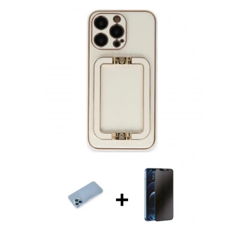 MARSİLYAN™- iPhone 13 Pro Max Kılıf Kozmos Minimal Prime - Siyah 3D Antistatik Hayalet Cam Ekran Koruyucu + Shine Kamera Lens Koruma Cam - MI