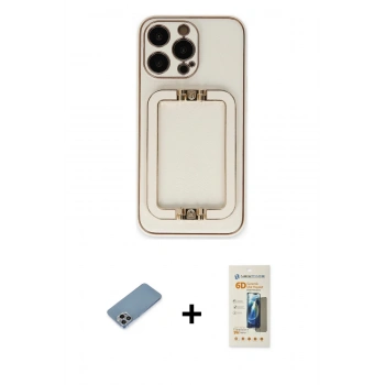 MARSİLYAN™- iPhone 13 Pro Max Kılıf Kozmos Minimal Prime - Siyah 6D Mat Seramik Hayalet Nano Ekran Koruyucu + Shine Kamera Lens Koruma Cam - GI
