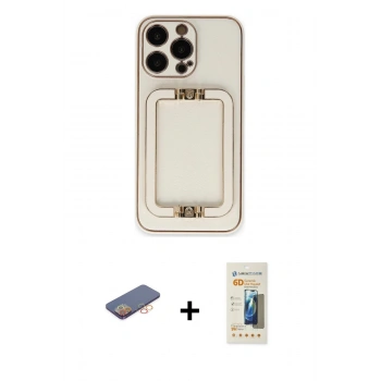 MARSİLYAN™- iPhone 13 Pro Max Kılıf Kozmos Minimal Prime - Siyah 6D Mat Seramik Hayalet Nano Ekran Koruyucu + Renkli Kamera Lens Koruma Cam - TU